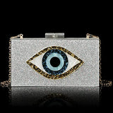 Clutch Purses for Women-Evil Eye Acrylic Clutch Glitter Purse Evening Bag Chain Shoulder Crossbody Handbags