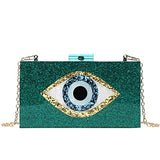 Clutch Purses for Women-Evil Eye Acrylic Clutch Glitter Purse Evening Bag Chain Shoulder Crossbody Handbags