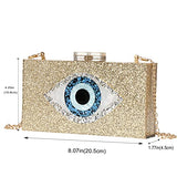 Clutch Purses for Women-Evil Eye Acrylic Clutch Glitter Purse Evening Bag Chain Shoulder Crossbody Handbags