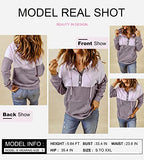 Womens Casual Hoodies Long Sleeve Drawstring Lightweight Solid Hooded Sweatshirt Button Loose Pullover Tops Fall Clothes with Pocket