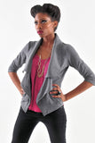 Cascading Ruffle Open Front Blazer