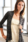 Zebra Print Open Front Cardigan