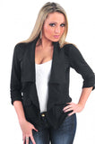 Cascading Ruffle Open Front Blazer