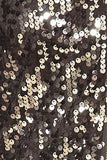 Womens Sequin Long Sleeve Front Zip Jacket with Ribbed Cuffs, Gold, Small
