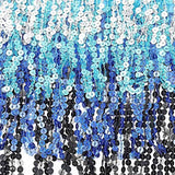 Belly Dance Hip Skirt Tassel Scarf Sequin Wrap Rave Costume for Women (Blue)