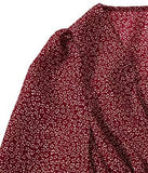 Women's Sexy Frill Ditsy Floral Print Crop Top Square Neck Long Sleeve Shirred Blouse Tops