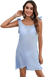 Women's Scoop Neck Bathing Suit Cover Ups Sleeveless Tie Shoulder Beach Dresses