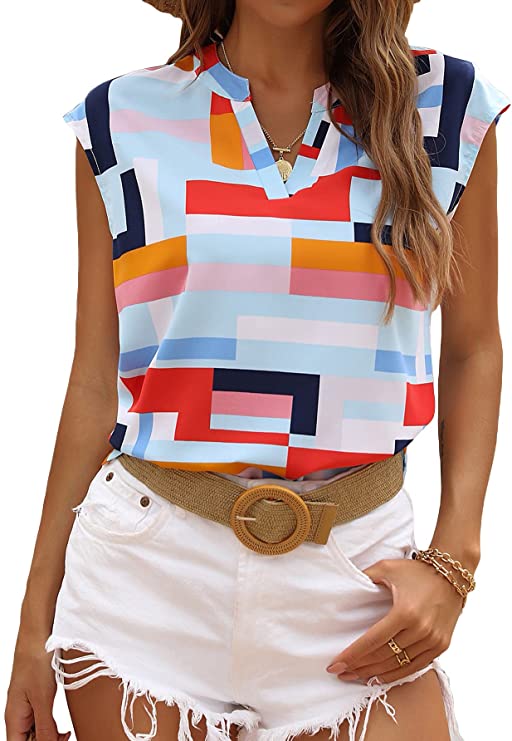 Women's Casual V Neck Batwing Sleeve Patchwork Workwear Shirt Blouse Tops