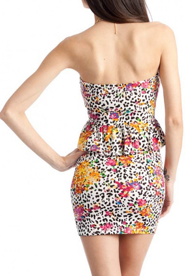 Leopard Floral Peplum