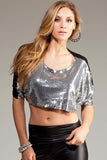 Silver Sequin Crop Top