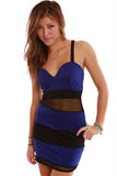 Mesh Colorblock Mini Dress