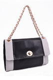 Black White Flap-Top Crossbody Bag(High Quality)