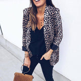 Suit Women Sexy Leopard Snake Print Long Sleeve Jackets Work Office Lady Slim Outwear Fashion Female Jackets