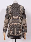 New Beaded Geometricr Long Sleeves V-Neck Vintage Ladies Outwear vintage fashion Overcoats