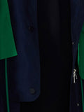 Spring Autumn Extra Long Oversized Green Trench Coat for Women with Big Pockets Drawstring Luxury Designer