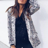 Suit Women Sexy Leopard Snake Print Long Sleeve Jackets Work Office Lady Slim Outwear Fashion Female Jackets