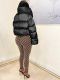 Turtleneck Thick Parkas Quilted Warmth Long Sleeve Winter Cotton-Padded Puffer Bubble Coat Casual Wild Skinny Outwear