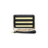 Metal Inset Black Gold Clutch