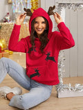Christmas New Year Dear Print Kangaroo Pocket Hoodie
