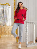 Christmas New Year Dear Print Kangaroo Pocket Hoodie