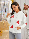 Christmas New Year Dear Print Kangaroo Pocket Hoodie