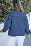 Snap Down Long Sleeve Denim Top