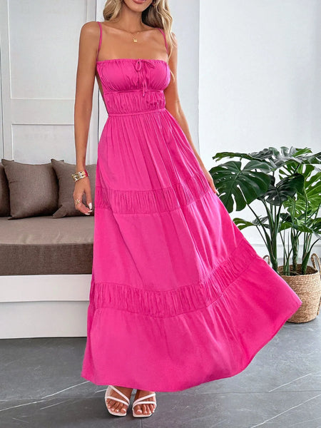 Tie Back Tiered Maxi Cami Dress