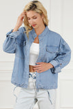 Snap Down Long Sleeve Denim Top