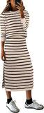 2 Piece Skirts Sets For Women Fall Fashion 2025 Striped Sweater Midi Dress Knit Lounge Travel Outfits Winter Clothes