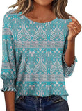 Women's 3/4 Length Sleeve Tops Business Casual Blouses Summer Tees Shirts 2026 Fashion Outfits