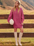 Womens Sweater Dress Oversized Cable Knit Chunky Long Sleeve Short Dresses  Fall Outfits Vacation Winter Clothes