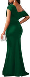 Women's Elegant Sleeveless Off Shoulder Bodycon Long Formal Party Evening Dress