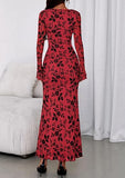 Women's Floral Bodycon Maxi Dress 2026 Spring Elegant Mesh Long Sleeve Formal Wedding Guest Cocktail Dresses