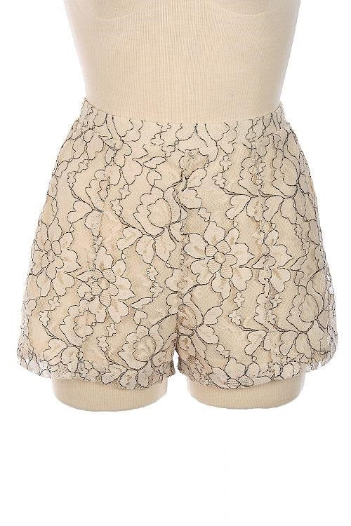 Hi-Waisted Lace Shorts