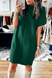 Mock Neck Short Sleeve Sweater Dress