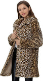 Womens Leopard Print Fleece Coat, Spring and Winter Fashion Fuzzy Jacket Faux Fur Fluffy Cardigan