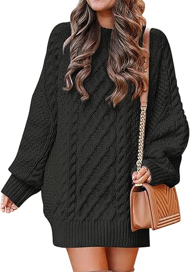 knee length dresses for ladies Oversize Drop Shoulder Slouchy Sweater Dress Camel / S