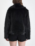 Women's Faux Fur Coat Fluffy Faux Fur Jacket Winter Furry Open Front Lapel Shaggy Parka Coats Outerwear
