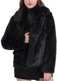 Women's Faux Fur Coat Fluffy Faux Fur Jacket Winter Furry Open Front Lapel Shaggy Parka Coats Outerwear