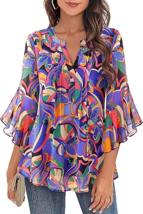 Women's 3/4 Sleeve Dressy Casual Top