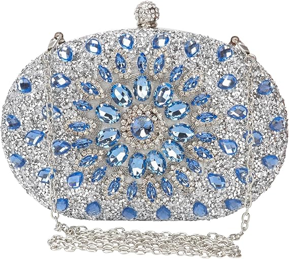 Womens Sparkly Rhinestone Glitter Clutch Purse Evening Handbag Shoulder Bag for Wedding Party Prom