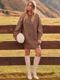 Womens Sweater Dress Oversized Cable Knit Chunky Long Sleeve Short Dresses  Fall Outfits Vacation Winter Clothes