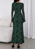 Women's Floral Bodycon Maxi Dress 2026 Spring Elegant Mesh Long Sleeve Formal Wedding Guest Cocktail Dresses