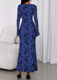 Women's Floral Bodycon Maxi Dress 2026 Spring Elegant Mesh Long Sleeve Formal Wedding Guest Cocktail Dresses