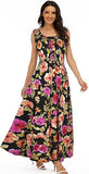 Women's 2026 Summer Boho Floral Print Tiered Casual Flowy Long Maxi Dress