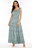 Women's 2026 Summer Boho Floral Print Tiered Casual Flowy Long Maxi Dress