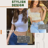 Rhinestone Clutch Purse Bling Evening Bag for Women Formal Dress Wedding Double Sided Diamond Handbag