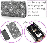 Rhinestone Clutch Purse Bling Evening Bag for Women Formal Dress Wedding Double Sided Diamond Handbag