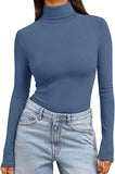 Women's Turtleneck Long Sleeve Shirts Fall Fashion Basic Thermal Underwear Tops Winter Clothes