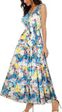 Women's 2026 Summer Boho Floral Print Tiered Casual Flowy Long Maxi Dress